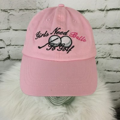 Girls Need Balls To Golf s One Sz Hat Pink Adjustable Strapback Ball Cap  eb-64458686